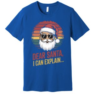 Funny Dear Santa I Can Explain Retro Christmas Humor Gift Premium T-Shirt