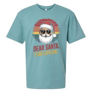 Funny Dear Santa I Can Explain Retro Christmas Humor Gift Sueded Cloud Jersey T-Shirt