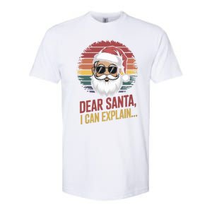 Funny Dear Santa I Can Explain Retro Christmas Humor Gift Softstyle CVC T-Shirt