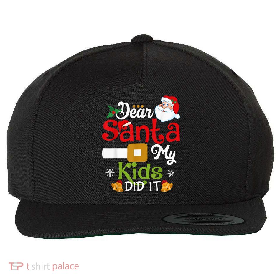 Funny Dear Santa My Kid Did It Christmas Wool Snapback Cap