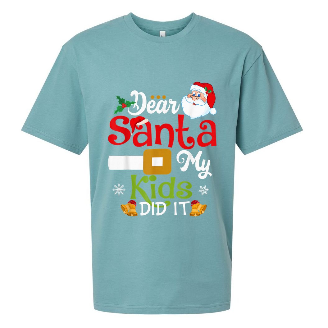 Funny Dear Santa My Kid Did It Christmas Sueded Cloud Jersey T-Shirt
