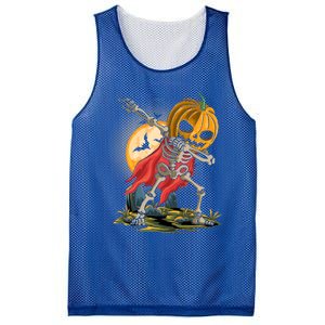 Funny Dabbing Skeleton Pumpkin Costume Dab Happy Halloween Gift Mesh Reversible Basketball Jersey Tank