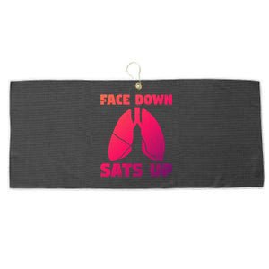 Face Down Sats Up Asthma Gift Large Microfiber Waffle Golf Towel