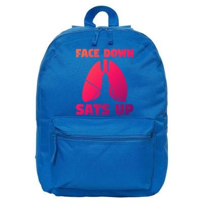 Face Down Sats Up Asthma Gift 16 in Basic Backpack