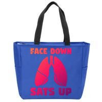 Face Down Sats Up Asthma Gift Zip Tote Bag