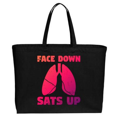 Face Down Sats Up Asthma Gift Cotton Canvas Jumbo Tote