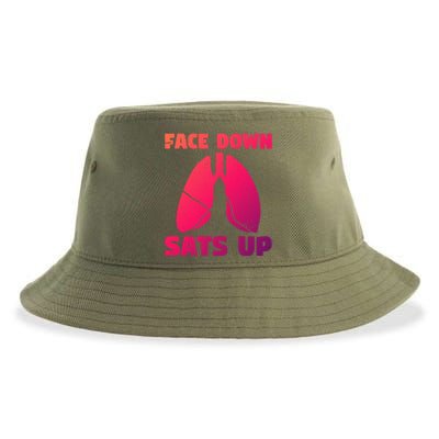 Face Down Sats Up Asthma Gift Sustainable Bucket Hat