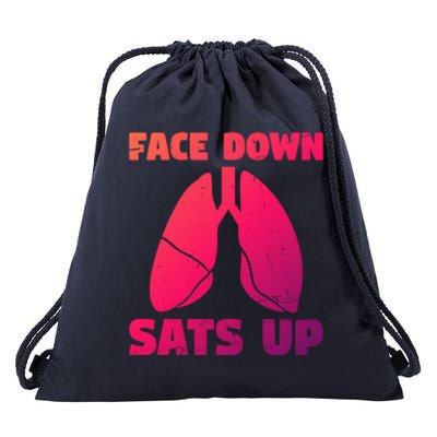 Face Down Sats Up Asthma Gift Drawstring Bag