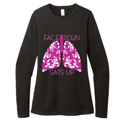 Face Down Sats Up Funny Respiratory Therapist Design Gift Womens CVC Long Sleeve Shirt