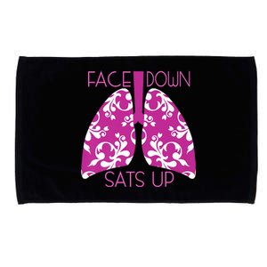 Face Down Sats Up Funny Respiratory Therapist Design Gift Microfiber Hand Towel