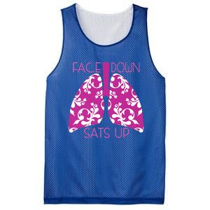 Face Down Sats Up Funny Respiratory Therapist Design Gift Mesh Reversible Basketball Jersey Tank