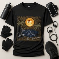Funny Dogecoin Summer Sun Hodl To The Moon Crypto Currency Cooling Performance Crew T-Shirt