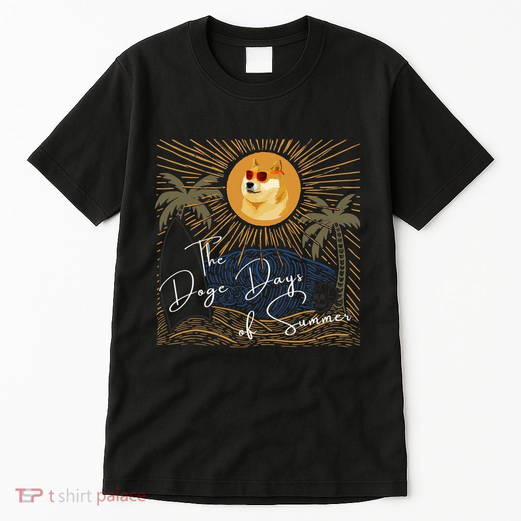 Funny Dogecoin Summer Sun Hodl To The Moon Crypto Currency Tall T-Shirt