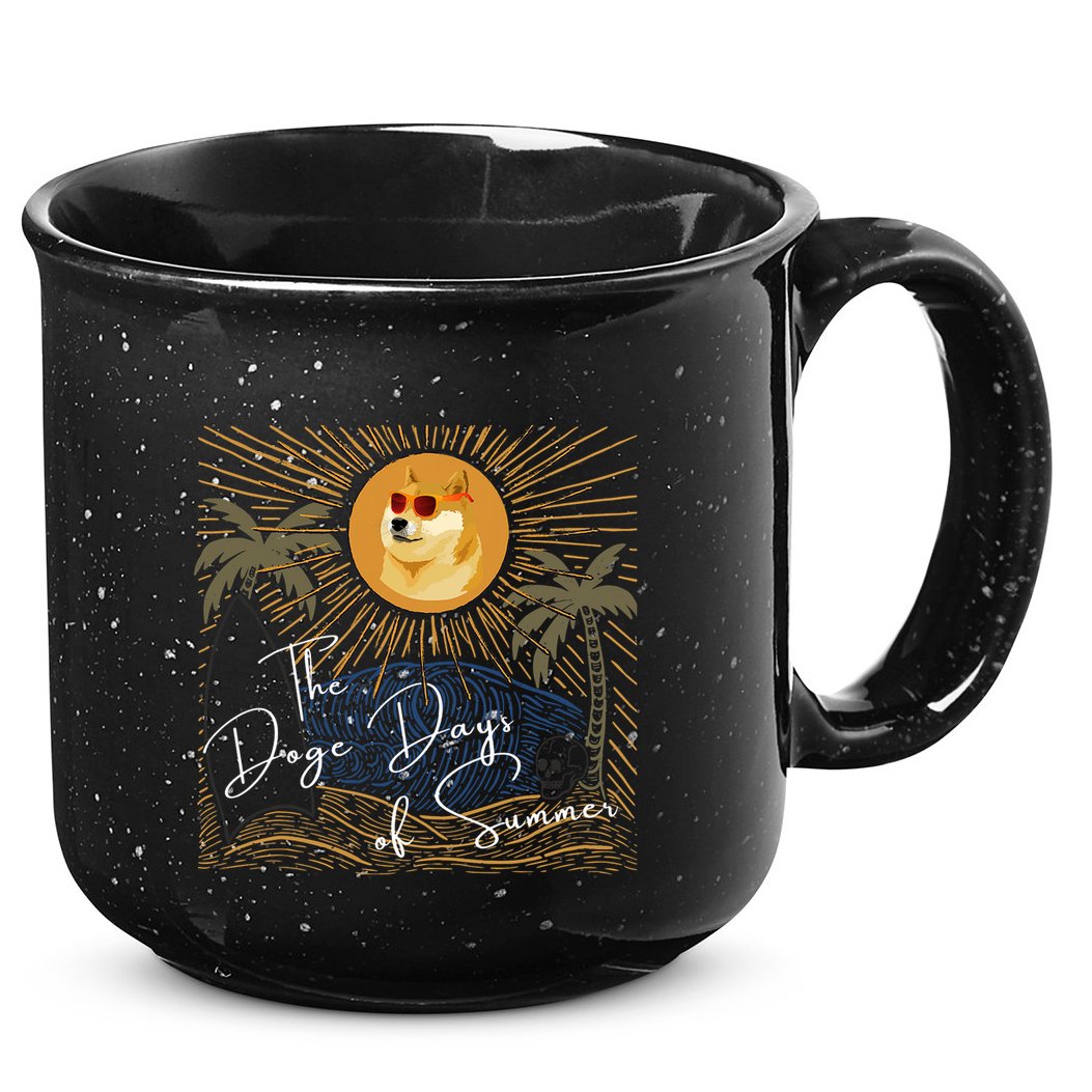 Funny Dogecoin Summer Sun Hodl To The Moon Crypto Currency 15oz Campfire Ceramic Mug