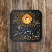 Funny Dogecoin Summer Sun Hodl To The Moon Crypto Currency Coaster