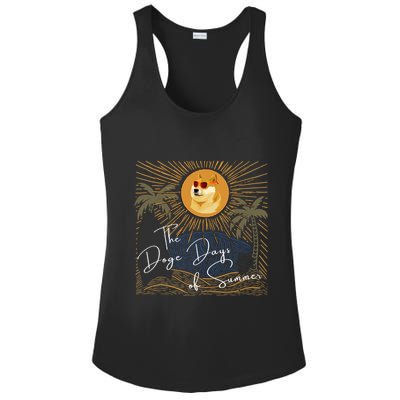 Funny Dogecoin Summer Sun Hodl To The Moon Crypto Currency Ladies PosiCharge Competitor Racerback Tank