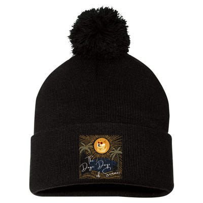 Funny Dogecoin Summer Sun Hodl To The Moon Crypto Currency Pom Pom 12in Knit Beanie