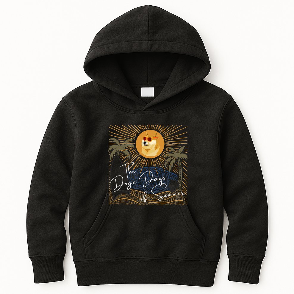 Funny Dogecoin Summer Sun Hodl To The Moon Crypto Currency Kids Hoodie