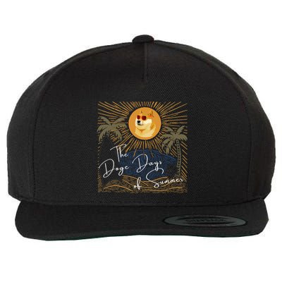 Funny Dogecoin Summer Sun Hodl To The Moon Crypto Currency Wool Snapback Cap