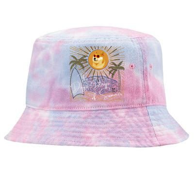 Funny Dogecoin Summer Sun Hodl To The Moon Crypto Currency Tie-Dyed Bucket Hat