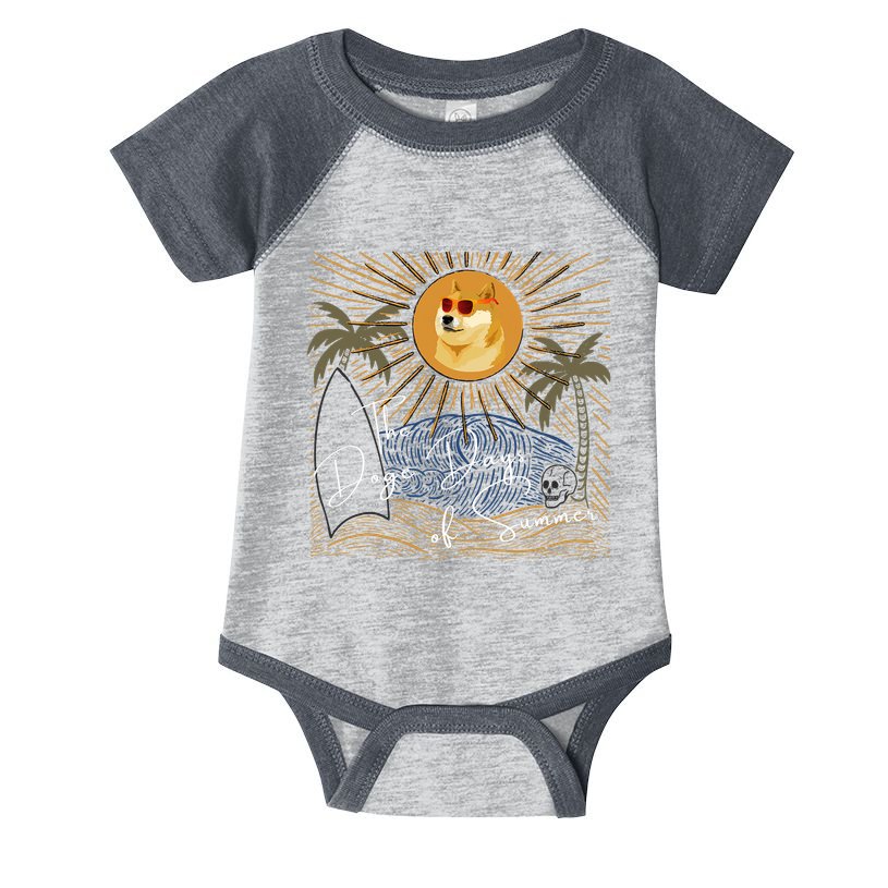 Funny Dogecoin Summer Sun Hodl To The Moon Crypto Currency Infant Baby Jersey Bodysuit
