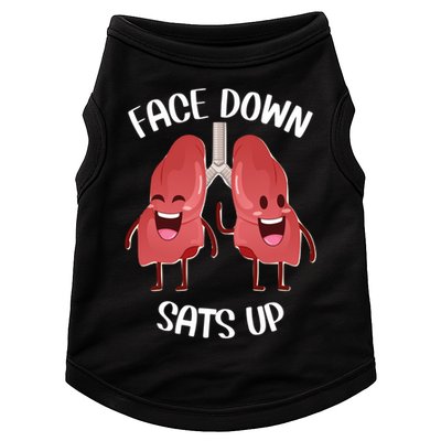 Face Down Sats Up Lungs Smiling Design For Healthcare Worker Meaningful Gift Doggie Tank