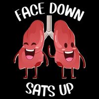 Face Down Sats Up Lungs Smiling Design For Healthcare Worker Meaningful Gift Drawstring Bag