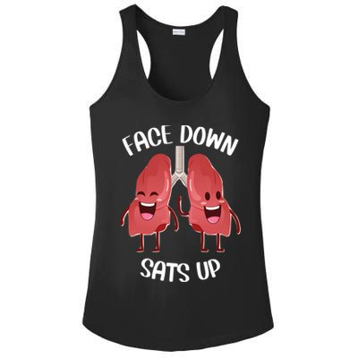 Face Down Sats Up Lungs Smiling Design For Healthcare Worker Meaningful Gift Ladies PosiCharge Competitor Racerback Tank