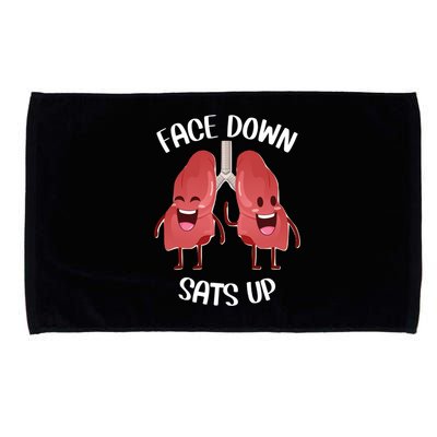 Face Down Sats Up Lungs Smiling Design For Healthcare Worker Meaningful Gift Microfiber Hand Towel