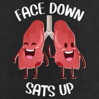 Face Down Sats Up Lungs Smiling Design For Healthcare Worker Meaningful Gift Microfiber Hand Towel