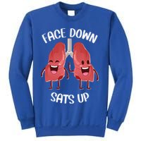 Face Down Sats Up Lungs Smiling Design For Healthcare Worker Meaningful Gift Sweatshirt