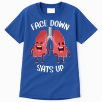 Face Down Sats Up Lungs Smiling Design For Healthcare Worker Meaningful Gift Tall T-Shirt