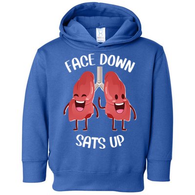 Face Down Sats Up Lungs Smiling Design For Healthcare Worker Meaningful Gift Toddler Hoodie