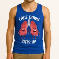 Face Down Sats Up Lungs Smiling Design For Healthcare Worker Meaningful Gift Tank Top