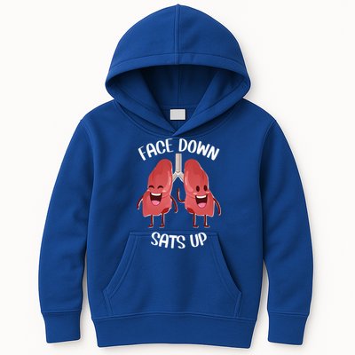 Face Down Sats Up Lungs Smiling Design For Healthcare Worker Meaningful Gift Kids Hoodie