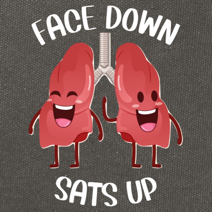 Face Down Sats Up Lungs Smiling Design For Healthcare Worker Meaningful Gift Cotton Canvas Backpack