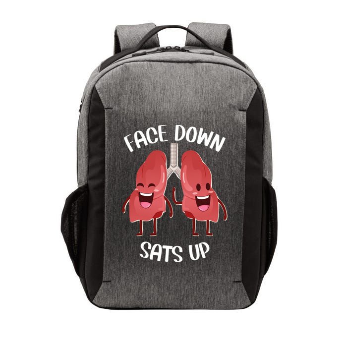 Face Down Sats Up Lungs Smiling Design For Healthcare Worker Meaningful Gift Vector Backpack