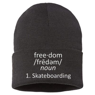 Freedom Definition Skateboarding Skater Sustainable Knit Beanie