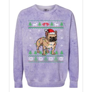 Frenchie Dog Santa French Bulldog Christmas Gift Colorblast Crewneck Sweatshirt