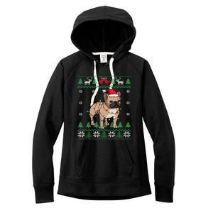 Frenchie Dog Santa French Bulldog Christmas Gift Women's Fleece Hoodie