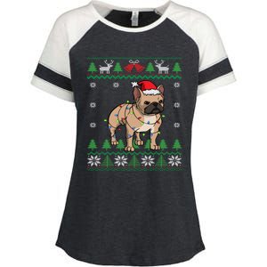 Frenchie Dog Santa French Bulldog Christmas Gift Enza Ladies Jersey Colorblock Tee