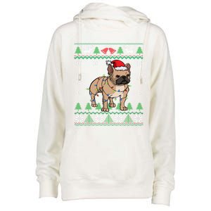 Frenchie Dog Santa French Bulldog Christmas Gift Womens Funnel Neck Pullover Hood