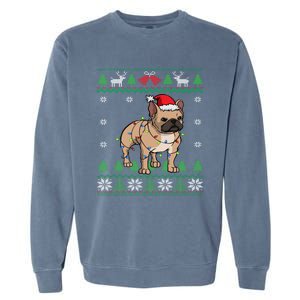 Frenchie Dog Santa French Bulldog Christmas Gift Garment-Dyed Sweatshirt