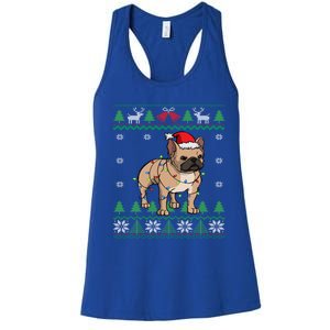 Frenchie Dog Santa French Bulldog Christmas Gift Women's Racerback Tank