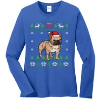 Frenchie Dog Santa French Bulldog Christmas Gift Ladies Long Sleeve Shirt