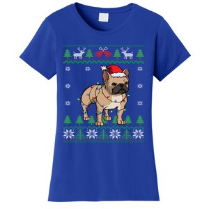 Frenchie Dog Santa French Bulldog Christmas Gift Women's T-Shirt