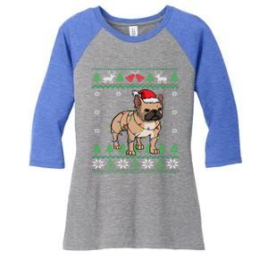 Frenchie Dog Santa French Bulldog Christmas Gift Women's Tri-Blend 3/4-Sleeve Raglan Shirt