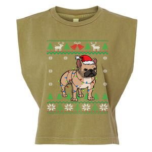 Frenchie Dog Santa French Bulldog Christmas Gift Garment-Dyed Women's Muscle Tee