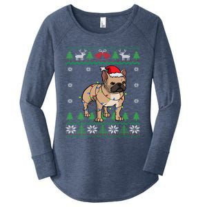 Frenchie Dog Santa French Bulldog Christmas Gift Women's Perfect Tri Tunic Long Sleeve Shirt