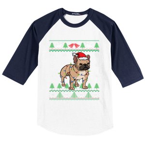 Frenchie Dog Santa French Bulldog Christmas Gift Baseball Sleeve Shirt